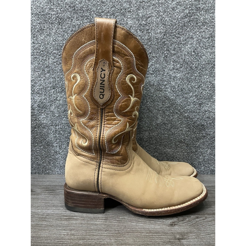 Quincy Square Toe Cowgirl Cowboy Boots Western Tan Womens 6.5